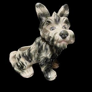 Scottish Terrier Planter Vintage Ceramic Scottie Dog